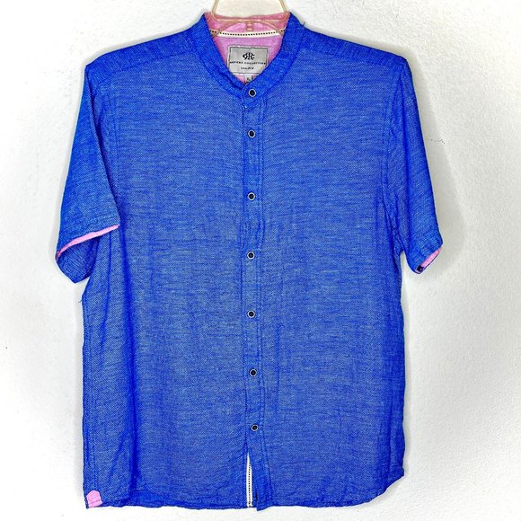 Report Collection Men's Short  Sleeve Button Down Soft Linen Blend Shirt XL - Picture 1 of 7